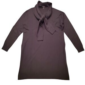 Per Se by Carlisle Black V-neck Silk/Cashmere Tunic w/ tie  Size Large MSRP $425